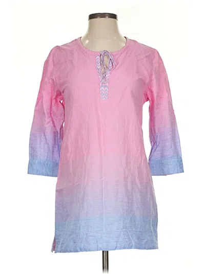 Pre-owned Robert Graham 3/4 Sleeve Blouse In Pink
