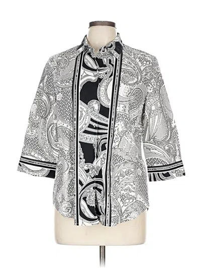 Pre-owned Robert Graham 3/4 Sleeve Button Down Shirt In White