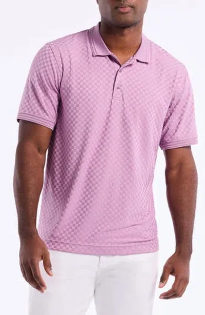 Robert Graham Aaron Checkered Knit Polo In Lilac