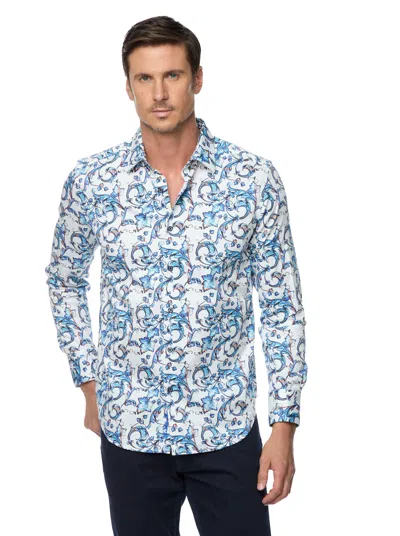 Robert Graham Acosta Long Sleeve Button Down Shirt Tall In Blue