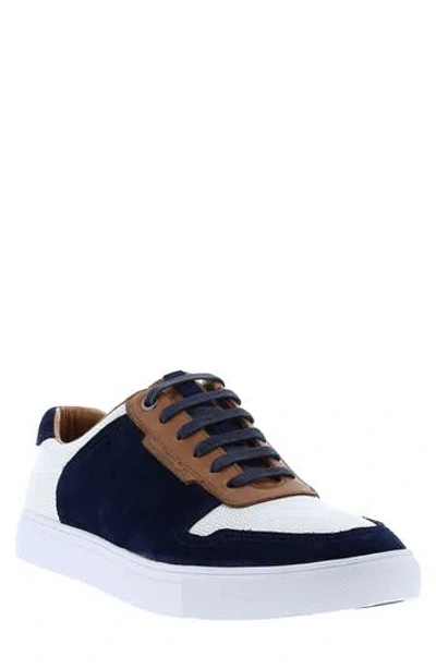 Robert Graham Ainsworth Perforated Sneaker In Navy