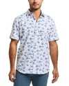 Robert Graham Alboran Sailboat Print Short Sleeve Cotton Button-up Shirt In Blue