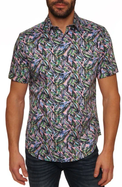 Robert Graham Alford Classic Fit Leaf Short Sleeve Button-up Shirt In Multi