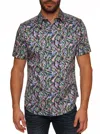 Robert Graham Alford Classic Fit Leaf Short Sleeve Button-up Shirt In Multi