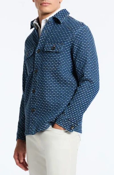 Robert Graham Alvaro Topstitched Denim Shirt Jacket In Indigo