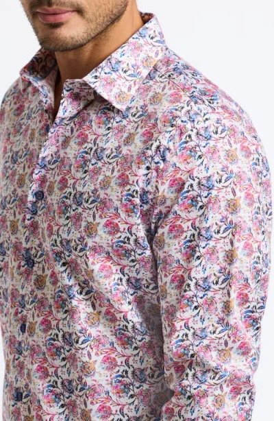 Robert Graham Andaman Floral Stretch Cotton Button-up Shirt In Pink Multi