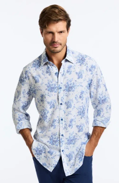 Robert Graham Angola Classic Fit Floral Jacquard Button-up Shirt In Blue
