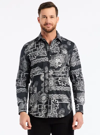 Robert Graham Arden Long Sleeve Button Down Shirt In Black