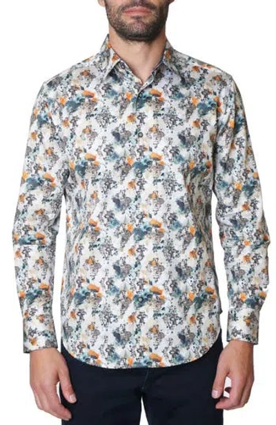 Robert Graham Arnold Long Sleeve Woven Button-up Shirt In Beige