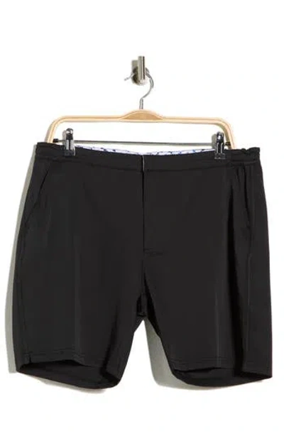 Robert Graham Around The World Hybrid Swim Trunks In Black
