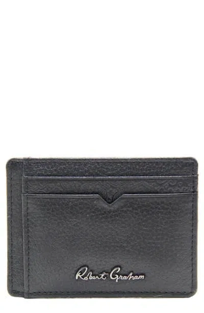 Robert Graham Arvo Leather Card Case In Black