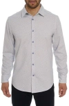 Robert Graham Asterisk Classic Fit Knit Button-up Shirt In Blue