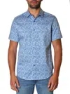 Robert Graham Atkins Short Sleeve Button Down Shirt In Blue