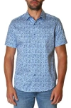 Robert Graham Atkins Short Sleeve Woven Button-up Shirt In Blue