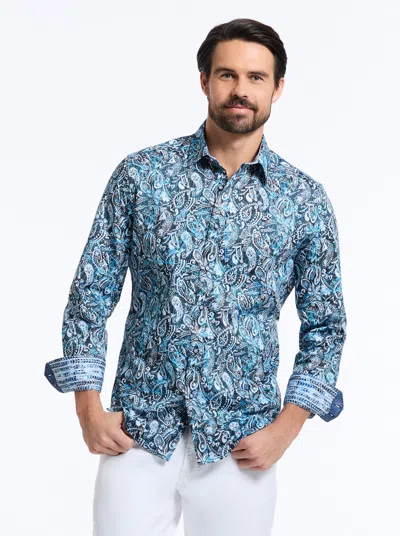 Robert Graham Atwell Long Sleeve Button Down Shirt In Blue