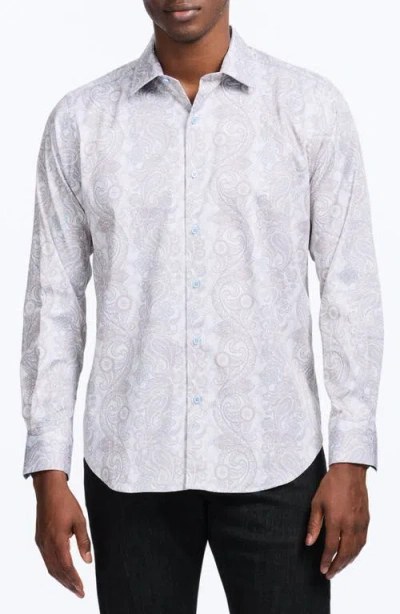 Robert Graham Auberry Paisley Stretch Cotton Button-up Shirt In White