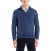 Robert Graham Aubin Basketweave Quarter Zip Sweater In Blue