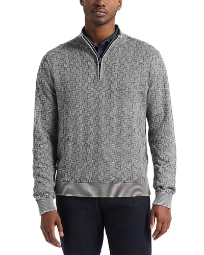Robert Graham Aubin Quarter Zip Sweater In Grey In Gray