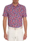 Robert Graham Men's Auto Expo Performance-stretch Polo Shirt In Orange
