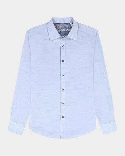 Robert Graham Avondale Woven Chambray Cotton Shirt In Blue