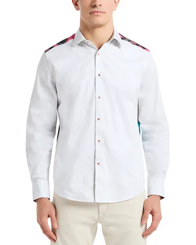 Robert Graham Back Print Long Sleeve Woven Shirt In White