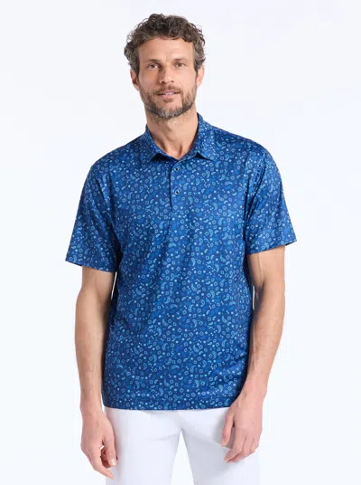 Robert Graham Bandana Drinks Short Sleeve Polo In Blue