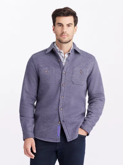 Robert Graham Barford Long Sleeve Knit Shirt Jacket In Blue