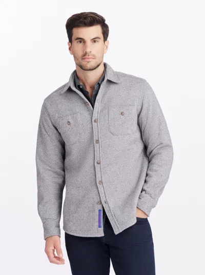 Robert Graham Barford Long Sleeve Knit Shirt Jacket In Gray