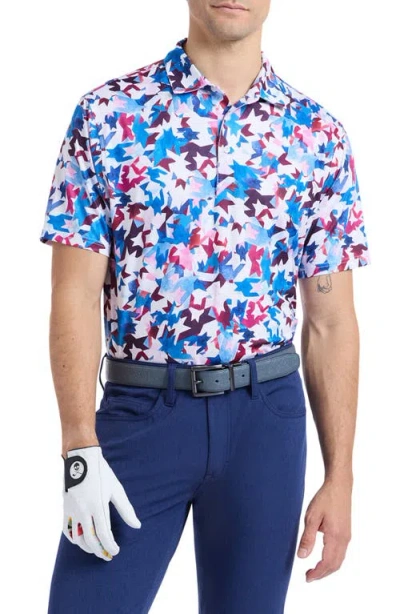 Robert Graham Bartlow Performance Golf Polo In Blue