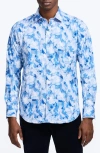 Robert Graham Baskerville Koi Print Stretch Cotton Button-up Shirt In Blue
