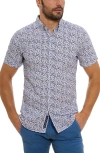 Robert Graham Bassel Short Sleeve Button Down Shirt In Blue