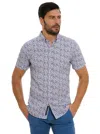 Robert Graham Bassel Short Sleeve Button Down Shirt In Blue