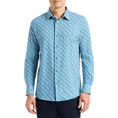 Robert Graham Baylor Stretch Cotton Button-up Shirt In Blue