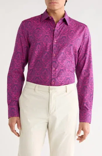 Robert Graham Bayview Cotton Button-up Shirt In Purple