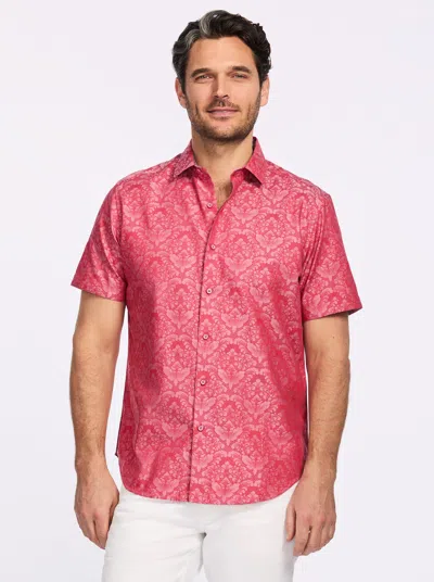 Robert Graham Bayview Short Sleeve Button Down Shirt In Pink