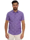 Robert Graham Bayview Short Sleeve Button Down Shirt In Lilac