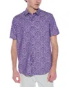 Robert Graham Bayview Short Sleeve Button Down Shirt In Purple