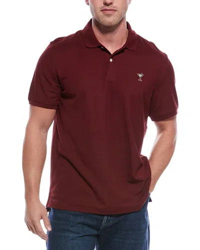 Robert Graham Belvar Short Sleeve Knit Polo Shirt In Burgundy