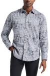 Robert Graham Berkley Geo Pattern Stretch Cotton Button-up Shirt In Gray