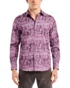 Robert Graham Berkley Long Sleeve Stretch Cotton Button-up Shirt In Purple