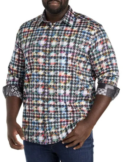Robert Graham Big & Tall Algiers Houndstooth Sport Shirt In Multi