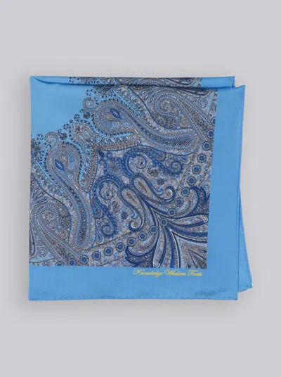 Robert Graham Blue Paisley Pocket Square