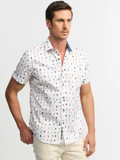 Robert Graham Booze Cruz Short Sleeve Shirt In White