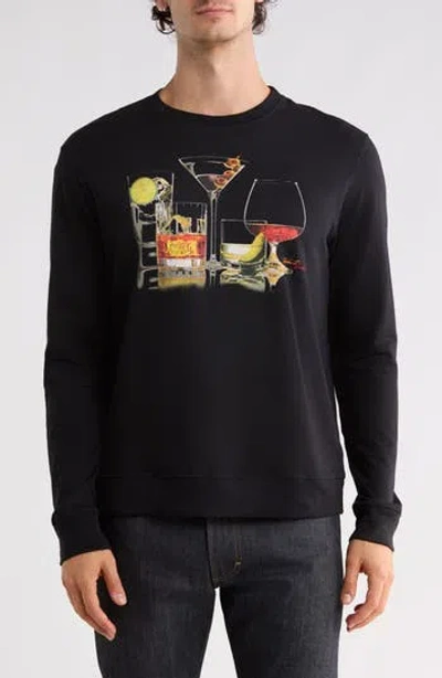Robert Graham Boozy Bunch Graphic Long Sleeve T-shirt In Black
