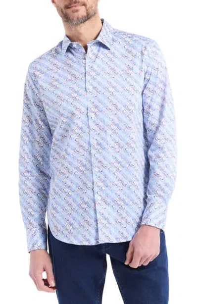 Robert Graham Bradvale Long Sleeve Cotton Button-shirt In Blue