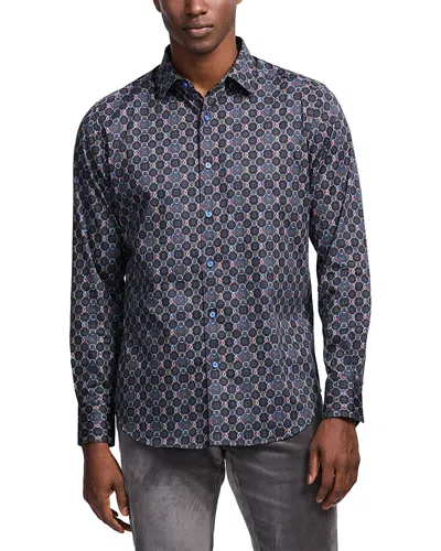 Robert Graham Bramston Printed Long Sleeve Button Front Shirt In Blue