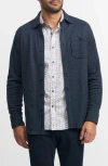 Robert Graham Bressett Houndstooth Knit Button-up Shirt In Blue