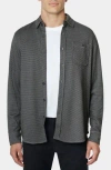 Robert Graham Bressett Houndstooth Knit Button-up Shirt In Gray