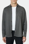 Robert Graham Bressett Houndstooth Knit Button-up Shirt In Gray