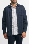 Robert Graham Bressett Houndstooth Knit Button-up Shirt In Navy